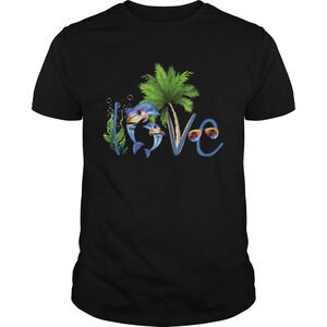 Love Dolphin Ocean Coconut Tree Shirt